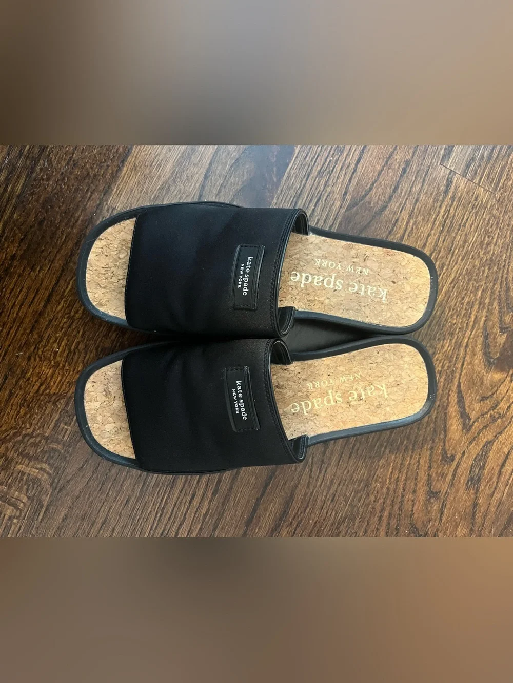 kate spade New York Spree Slide Black Cork-Insole Slide Sandals